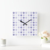 Blauwe Sterren Ombre Vierkante Klok (Huis)