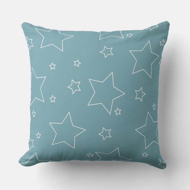 Blauwe sterren op 4 juli Pillow Kussen (Voorkant)