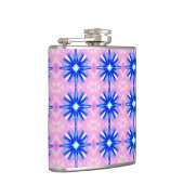 blauwe sterren op de roze kolf heupfles (Rechts)