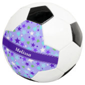 Blauwe sterren op maat voetbal (Drie kwart)