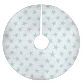 blauwe sterren op witte feestboomrok kerstboom rok (Voorkant)