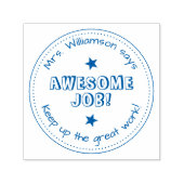 Blauwe sterren & persoonlijke Geweldige taakleraar Zelfinktende Stempel (Design)