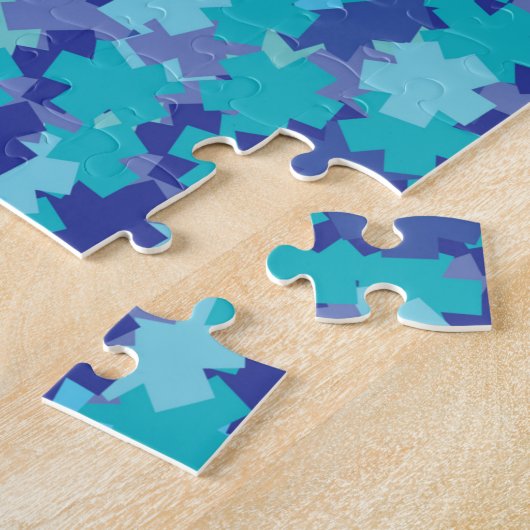 Blauwe sterren Puzzle Legpuzzel (Zijkant)