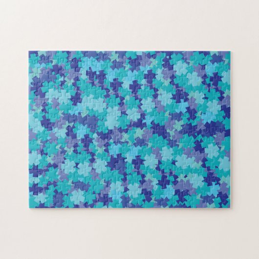 Blauwe sterren Puzzle Legpuzzel (Horizontaal)