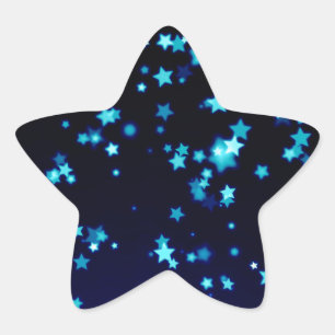 Blauwe sterren ster sticker