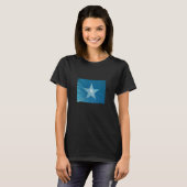 Blauwe sterren t-shirt zwart (Voorkant volledig)