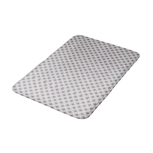 Blauwe sterren Tan Squares Latic Bath Mat (Gekanteld)