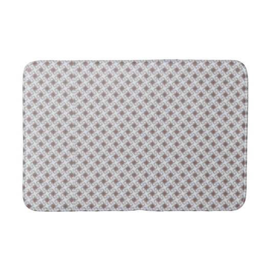 Blauwe sterren Tan Squares Latic Bath Mat (Voorkant)