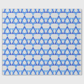 Blauwe sterren van David Happy Hanukkah-pakpapier Cadeaupapier (Vlak)