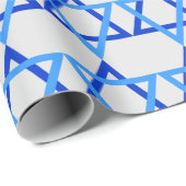 Blauwe sterren van David Happy Hanukkah-pakpapier Cadeaupapier (Rol Hoek)