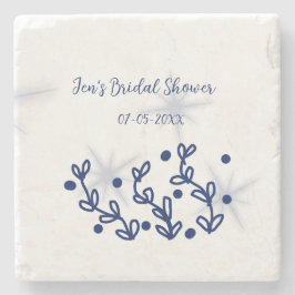 Blauwe sterren verlaten koninklijk luxueus vrijgez stenen onderzetter