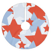 Blauwe sterren Vierde juli Patriottisch Rood Kerstboom Rok (Voorkant)