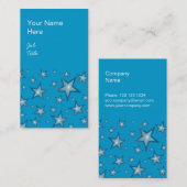Blauwe sterren visitekaartje blauw portret (Voorkant / Achterkant)
