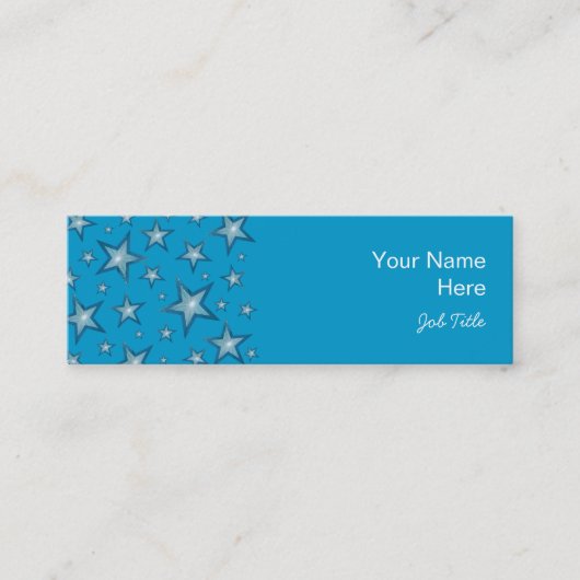 Blauwe sterren visitekaartje zijwitte rok (Voorkant)