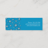 Blauwe sterren visitekaartje zijwitte rok (Achterkant)
