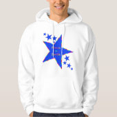 Blauwe sterren Vrede op Aarde, Hoodie Shirt (Voorkant)