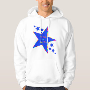 Blauwe sterren Vrede op Aarde, Hoodie Shirt