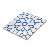 Blauwe sterren, witte achtergrond tegeltje (Zijkant)