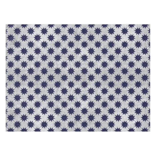 Blauwe sterren & witte sterren & dunne gouden ster tafelkleed (Voorkant (Horizontaal))