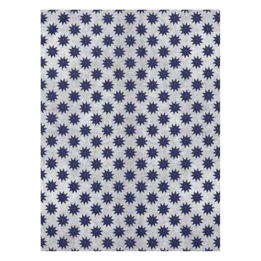 Blauwe sterren & witte sterren & dunne gouden ster tafelkleed (Voorkant)