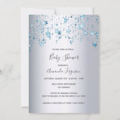 Blauwe sterren Zilveroosterbok baby shower Kaart (Achterkant)