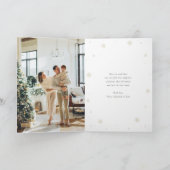 Blauwe Sterrenbloem Foto Merry Christmas Kaart (Binnen)