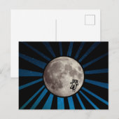 Blauwe sterrenhemel met maan & astronaut ruimte an briefkaart (Voorkant / Achterkant)