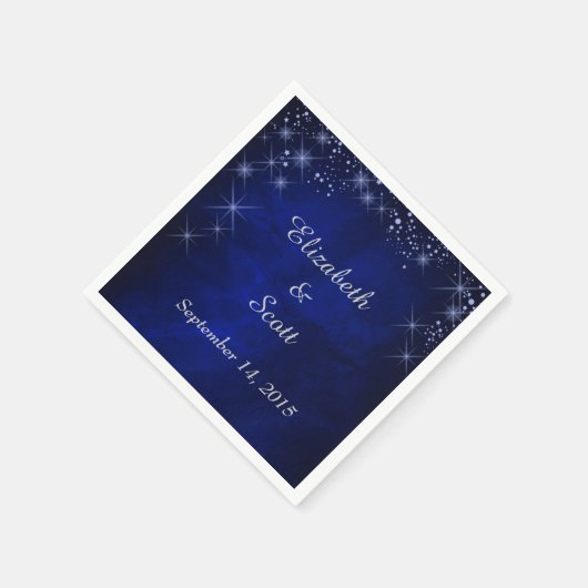 Blauwe Sterrennacht bruiloft Servetten (Hoek)