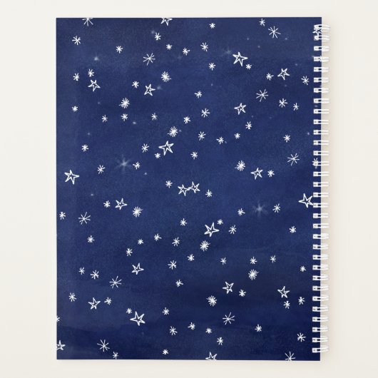 Blauwe Sterrennacht en zo begint het avontuur Planner (Achterkant)