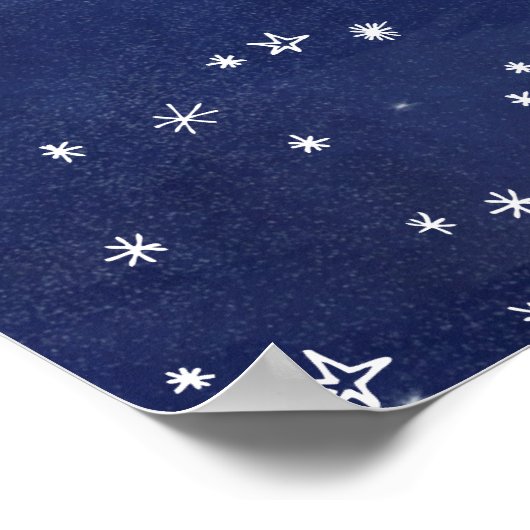 Blauwe Sterrennacht en zo begint het avontuur Poster (Hoek)