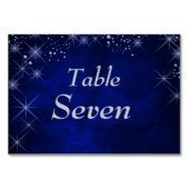 Blauwe Sterrennacht Formele Bruiloft Kaart (Achterkant)