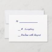 Blauwe Sterrennacht Formele Bruiloft RSVP Kaart (Achterkant)