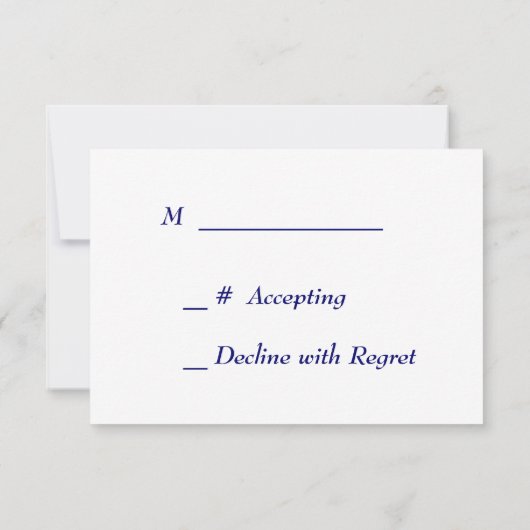 Blauwe Sterrennacht Formele Bruiloft RSVP Kaart (Achterkant)