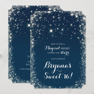 Blauwe Sterrennacht Hemel Hemels Sweet 16 Kaart