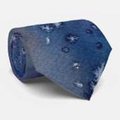 Blauwe Sterrennacht Waterverf Abstracte kunst Stropdas (Opgerold)