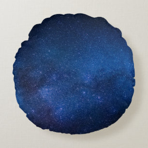 Blauwe sterrennachthemel Zazzle_Growshop. Rond Kussen