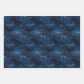 Blauwe sterrenstelsel abstract inpakpapier vel (Voorkant)