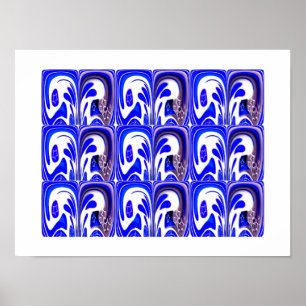 Blauwe sterrenstelsel kunst poster