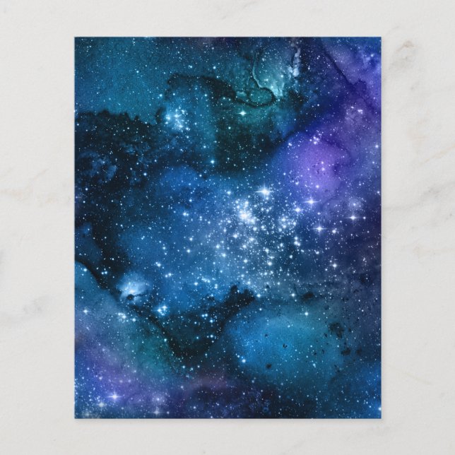 Blauwe sterrenstelsel nachthemel ontwerp  (Voorkant)
