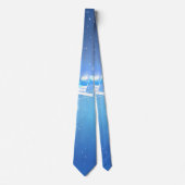 Blauwe sterstrips Muzieknoten Stropdas (Voorkant)