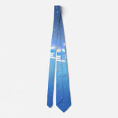 Blauwe sterstrips Muzieknoten Stropdas (Achterkant)