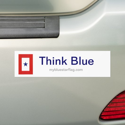 Blauwe stervlag bumper sticker (Op auto)