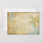 BLAUWE STERVORMIGE HUWELIJKSUITNODIGINGEN UIT HET  RSVP KAARTJE (Achterkant)