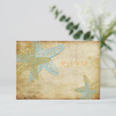 BLAUWE STERVORMIGE HUWELIJKSUITNODIGINGEN UIT HET  RSVP KAARTJE (Staand voorkant)