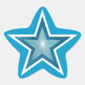 Blauwe stervormige sticker blauw (Voorkant)