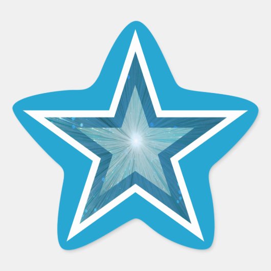 Blauwe stervormige sticker blauw (Voorkant)