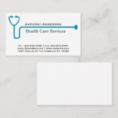 Blauwe stethoscoop visitekaartje (Voorkant / Achterkant)