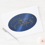 Blauwe Sticker met blauwe kerstmarineslag, ingegra (Envelop)