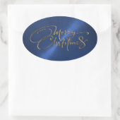 Blauwe Sticker met blauwe kerstmarineslag, ingegra (Tas)