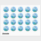 Blauwe sticker onder de zee (Vel)